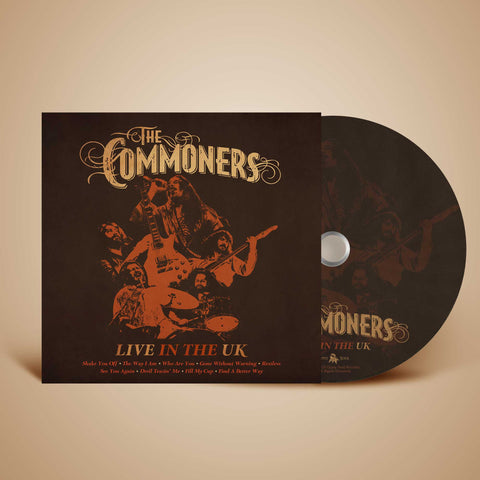 The Commoners – Live in the UK album cover art, live roots rock CD release May 16, 2025